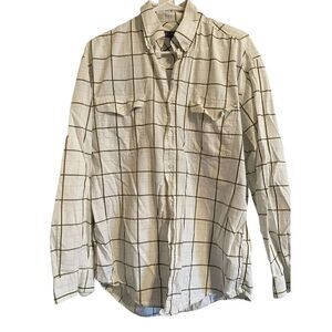 Roper Men's White Long Sleeve Collared Polo Shirt Size M